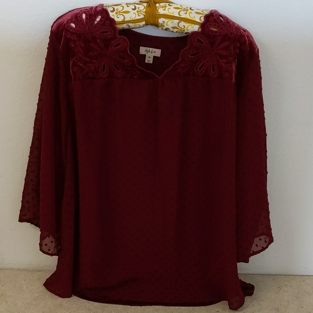 Style & Co. Maroon top
